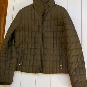 J. Crew Dark Green Quilted Puffer Jacket